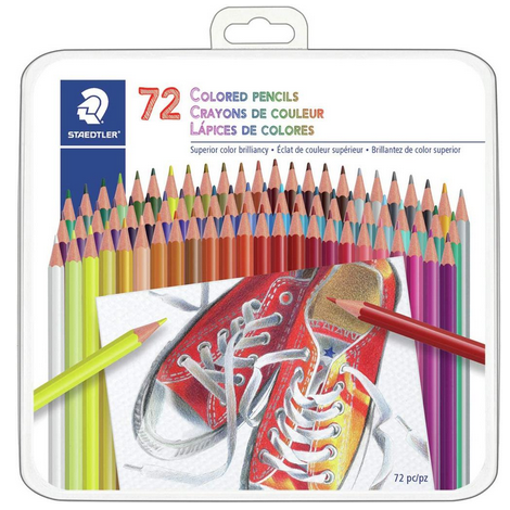 72 Coloured Pencils in metal box