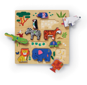 123 Zoo Wood Stacking Puzzle 10pc