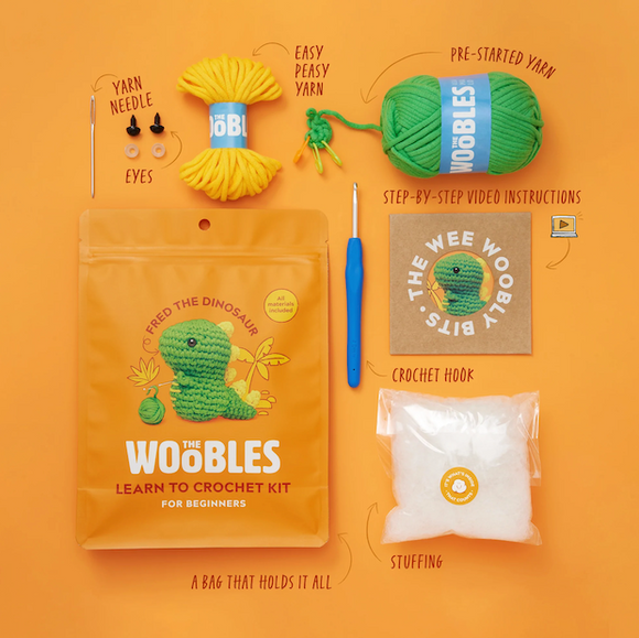 Woobles: Fred the Dinosaur Crochet Kit