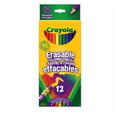 Erasable Coloured Pencils, 12 ct
