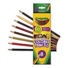 8 Multicultural Coloured Pencils